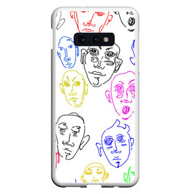 Чехол для Samsung S10E с принтом Цветные лица в Тюмени, Силикон | Область печати: задняя сторона чехла, без боковых панелей | лица | люди | мимика | нарисованные лица | цветные лица | эмоции