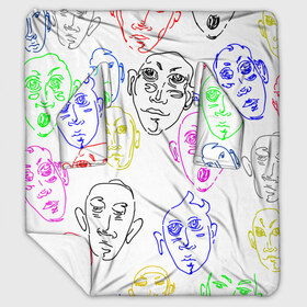 Плед с рукавами с принтом Цветные лица в Тюмени, 100% полиэстер | Закругленные углы, все края обработаны. Ткань не мнется и не растягивается. Размер 170*145 | лица | люди | мимика | нарисованные лица | цветные лица | эмоции