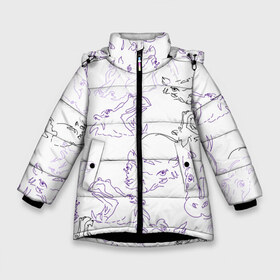Зимняя куртка для девочек 3D с принтом Нарисованный бегемотик в Тюмени, ткань верха — 100% полиэстер; подклад — 100% полиэстер, утеплитель — 100% полиэстер. | длина ниже бедра, удлиненная спинка, воротник стойка и отстегивающийся капюшон. Есть боковые карманы с листочкой на кнопках, утяжки по низу изделия и внутренний карман на молнии. 

Предусмотрены светоотражающий принт на спинке, радужный светоотражающий элемент на пуллере молнии и на резинке для утяжки. | бегемот | бегемотик | бегемотиха | гиппопотам | нарисованный бегемотик