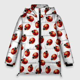 Женская зимняя куртка 3D с принтом Нашествие божьих коровок в Тюмени, верх — 100% полиэстер; подкладка — 100% полиэстер; утеплитель — 100% полиэстер | длина ниже бедра, силуэт Оверсайз. Есть воротник-стойка, отстегивающийся капюшон и ветрозащитная планка. 

Боковые карманы с листочкой на кнопках и внутренний карман на молнии | animals | cute | girl | ladybug | nature | pattern | red | summer | бабочки | божьи коровки | божья коровка | горошек | девушкам | животные | жук | жуки | кружочки | крылья | лето | милые | насекомые | паттерн | пауки | подарок