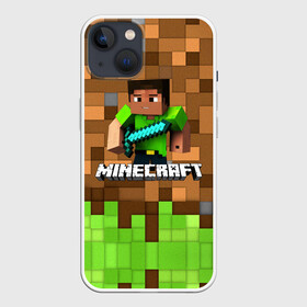 Чехол для iPhone 13 с принтом Minecraft logo heroes в Тюмени,  |  | blox | creeper | dungeons | game | geometry | pixel | steve | алекс | герои | детям | зелень | игра | квадраты | крипер | куб | логотипы игр | майнкрафт | мальчикам | меч | мобы | персонажи | пиксель | пиксельный | подземелья