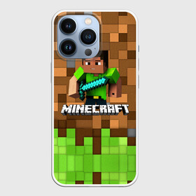 Чехол для iPhone 13 Pro с принтом Minecraft logo heroes в Тюмени,  |  | Тематика изображения на принте: blox | creeper | dungeons | game | geometry | pixel | steve | алекс | герои | детям | зелень | игра | квадраты | крипер | куб | логотипы игр | майнкрафт | мальчикам | меч | мобы | персонажи | пиксель | пиксельный | подземелья