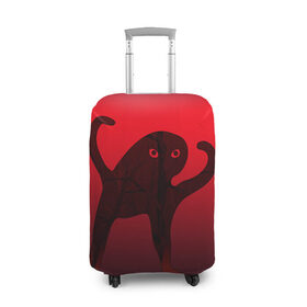 Чехол для чемодана 3D с принтом ЪУЪ в Тюмени, 86% полиэфир, 14% спандекс | двустороннее нанесение принта, прорези для ручек и колес | cat | mem | memes | интернет приколы | кот | мем | мем кот | прикольные картинки | ъуъ | ъуъ съука