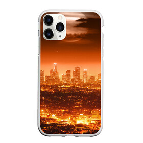 Чехол для iPhone 11 Pro Max матовый с принтом ночной город в Тюмени, Силикон |  | city | город | луна | ночной город | огни ночного города