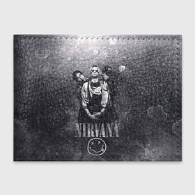 Обложка для студенческого билета с принтом Nirvana в Тюмени, натуральная кожа | Размер: 11*8 см; Печать на всей внешней стороне | cobain | kurt | nirvana | кобейн | курт | нирвана