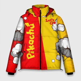 Мужская зимняя куртка 3D с принтом Pikachu в Тюмени, верх — 100% полиэстер; подкладка — 100% полиэстер; утеплитель — 100% полиэстер | длина ниже бедра, свободный силуэт Оверсайз. Есть воротник-стойка, отстегивающийся капюшон и ветрозащитная планка. 

Боковые карманы с листочкой на кнопках и внутренний карман на молнии. | Тематика изображения на принте: battle | drawing | entei | lugia | metagross | pikachu | pokemon | zapdos | брок | бульбазавр | детектив | монстр | пикачу | покемон | эш
