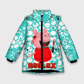 Зимняя куртка для девочек 3D с принтом Roblox piggy Свинка Пигги в Тюмени, ткань верха — 100% полиэстер; подклад — 100% полиэстер, утеплитель — 100% полиэстер. | длина ниже бедра, удлиненная спинка, воротник стойка и отстегивающийся капюшон. Есть боковые карманы с листочкой на кнопках, утяжки по низу изделия и внутренний карман на молнии. 

Предусмотрены светоотражающий принт на спинке, радужный светоотражающий элемент на пуллере молнии и на резинке для утяжки. | game | piggy | roblox | блок | игра | игрушка | лего | майнкрафт | персонажи | персонажи из кубиков | пигги | роблокс | робот | свинка