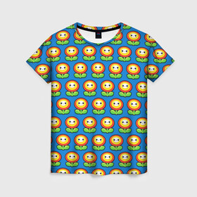 Женская футболка 3D с принтом Super Mario в Тюмени, 100% полиэфир ( синтетическое хлопкоподобное полотно) | прямой крой, круглый вырез горловины, длина до линии бедер | bros | brothers | game | logo | odyssey | pattern | аркады | видеоигры | детям | легендарная | листья | логотипы игр | мальчикам | мультяшный | паттерн | платформер | подростковые | популярные | солнце | супер марио