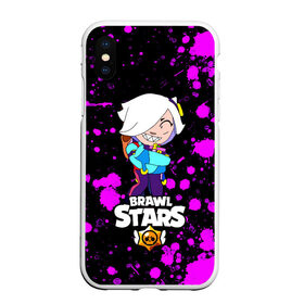 Чехол для iPhone XS Max матовый с принтом Brawl Stars Колетта в Тюмени, Силикон | Область печати: задняя сторона чехла, без боковых панелей | bibi | crow | koletta | leon | nita | sandy | wings | бравл старс | брызги | герои | девочкам | демон | детям | единорог | звезда | звездные | колетт | краска | крылья | леон | логотипы игр | неоновые | персонажи | сенди