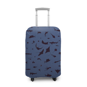 Чехол для чемодана 3D с принтом Manta в Тюмени, 86% полиэфир, 14% спандекс | двустороннее нанесение принта, прорези для ручек и колес | dolphin | fish | killer whale | manta | see life | shark | акула | дельфин | касатка | морские обитатели | рыба