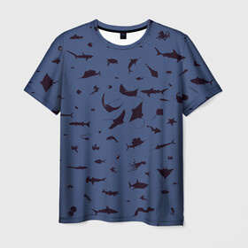 Мужская футболка 3D с принтом Manta в Тюмени, 100% полиэфир | прямой крой, круглый вырез горловины, длина до линии бедер | dolphin | fish | killer whale | manta | see life | shark | акула | дельфин | касатка | морские обитатели | рыба