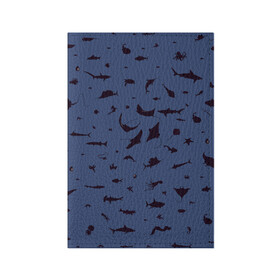 Обложка для паспорта матовая кожа с принтом Manta в Тюмени, натуральная матовая кожа | размер 19,3 х 13,7 см; прозрачные пластиковые крепления | dolphin | fish | killer whale | manta | see life | shark | акула | дельфин | касатка | морские обитатели | рыба