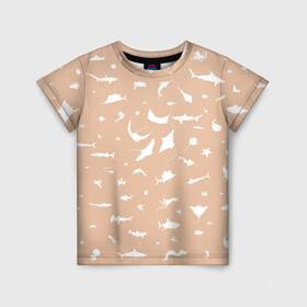 Детская футболка 3D с принтом Manta 2 в Тюмени, 100% гипоаллергенный полиэфир | прямой крой, круглый вырез горловины, длина до линии бедер, чуть спущенное плечо, ткань немного тянется | dolphin | fish | killer whale | manta | see life | shark | акула | дельфин | касатка | морские жители | рыба