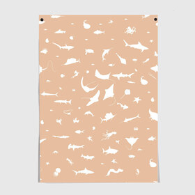 Постер с принтом Manta 2 в Тюмени, 100% бумага
 | бумага, плотность 150 мг. Матовая, но за счет высокого коэффициента гладкости имеет небольшой блеск и дает на свету блики, но в отличии от глянцевой бумаги не покрыта лаком | dolphin | fish | killer whale | manta | see life | shark | акула | дельфин | касатка | морские жители | рыба