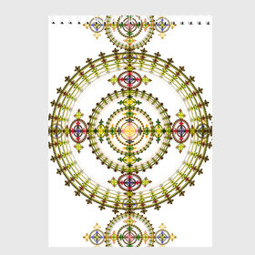 Скетчбук с принтом Gabriella в Тюмени, 100% бумага
 | 48 листов, плотность листов — 100 г/м2, плотность картонной обложки — 250 г/м2. Листы скреплены сверху удобной пружинной спиралью | Тематика изображения на принте: abstraction | circles | fractal | pattern | symmetry | абстракция | круги | симметрия | узор | фрактал