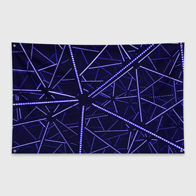 Флаг-баннер с принтом BlueGANG в Тюмени, 100% полиэстер | размер 67 х 109 см, плотность ткани — 95 г/м2; по краям флага есть четыре люверса для крепления | abstraction | blue | forms | glow | led | neon | абстракция | неон | светодиод | свечение | синий | формы