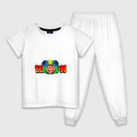 Детская пижама хлопок с принтом Leon green and fire в Тюмени, 100% хлопок |  брюки и футболка прямого кроя, без карманов, на брюках мягкая резинка на поясе и по низу штанин
 | brawl | fire | stars | бравл | леон | огонь | старс