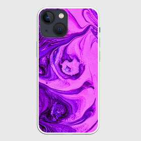 Чехол для iPhone 13 mini с принтом PurpleDEL в Тюмени,  |  | abstraction | liquid | purple | stains | watercolor | абстракция | акварель | жидкий | разводы | фиолетовый