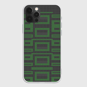 Чехол для iPhone 12 Pro Max с принтом квадраты пиксели геометрия в Тюмени, Силикон |  | геометрия | зеленые | квадраты | орнамент | па терн | пиксели | узор