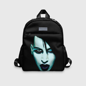 Детский рюкзак 3D с принтом Marilyn Manson в Тюмени, 100% полиэстер | лямки с регулируемой длиной, сверху петелька, чтобы рюкзак можно было повесить на вешалку. Основное отделение закрывается на молнию, как и внешний карман. Внутри дополнительный карман. По бокам два дополнительных кармашка | Тематика изображения на принте: goth | gothic | manson | marilyn | metal | mm | music | rock | гот | готы | метал | мэнсон | мэрилин | рок