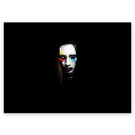 Поздравительная открытка с принтом Marilyn Manson в Тюмени, 100% бумага | плотность бумаги 280 г/м2, матовая, на обратной стороне линовка и место для марки
 | manson | marilyn | marilyn manson | мэнсон | мэрилин | мэрилин мэнсон