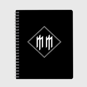 Тетрадь с принтом Marilyn Manson в Тюмени, 100% бумага | 48 листов, плотность листов — 60 г/м2, плотность картонной обложки — 250 г/м2. Листы скреплены сбоку удобной пружинной спиралью. Уголки страниц и обложки скругленные. Цвет линий — светло-серый
 | goth | gothic | manson | marilyn | metal | mm | music | rock | гот | готы | метал | мэнсон | мэрилин | рок