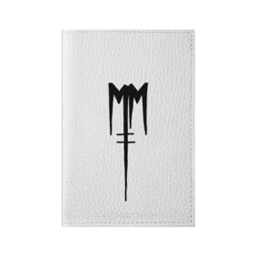 Обложка для паспорта матовая кожа с принтом Marilyn Manson в Тюмени, натуральная матовая кожа | размер 19,3 х 13,7 см; прозрачные пластиковые крепления | goth | gothic | manson | marilyn | metal | mm | music | rock | гот | готы | метал | мэнсон | мэрилин | рок