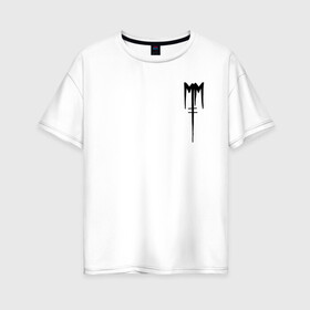 Женская футболка хлопок Oversize с принтом Marilyn Manson в Тюмени, 100% хлопок | свободный крой, круглый ворот, спущенный рукав, длина до линии бедер
 | goth | gothic | manson | marilyn | metal | mm | music | rock | гот | готы | метал | мэнсон | мэрилин | рок
