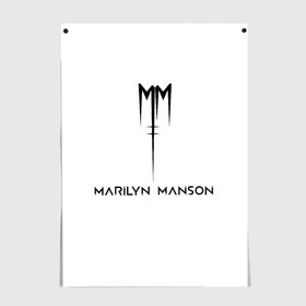 Постер с принтом Marilyn Manson в Тюмени, 100% бумага
 | бумага, плотность 150 мг. Матовая, но за счет высокого коэффициента гладкости имеет небольшой блеск и дает на свету блики, но в отличии от глянцевой бумаги не покрыта лаком | manson | marilyn | marilyn manson | мэнсон | мэрилин | мэрилин мэнсон