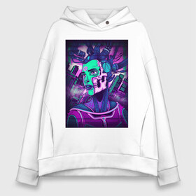 Женское худи Oversize хлопок с принтом NEON ART 1 в Тюмени, френч-терри — 70% хлопок, 30% полиэстер. Мягкий теплый начес внутри —100% хлопок | боковые карманы, эластичные манжеты и нижняя кромка, капюшон на магнитной кнопке | art | neon aesthetic | neon art | vaporwave art | цифровые файлы