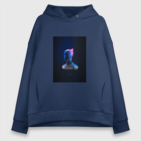 Женское худи Oversize хлопок с принтом NEON ART 11 в Тюмени, френч-терри — 70% хлопок, 30% полиэстер. Мягкий теплый начес внутри —100% хлопок | боковые карманы, эластичные манжеты и нижняя кромка, капюшон на магнитной кнопке | art | neon aesthetic | neon art | vaporwave art | цифровые файлы