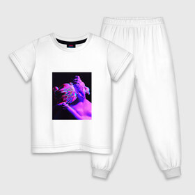 Детская пижама хлопок с принтом NEON ART 11-99-01 в Тюмени, 100% хлопок |  брюки и футболка прямого кроя, без карманов, на брюках мягкая резинка на поясе и по низу штанин
 | art | neon aesthetic | neon art | vaporwave art | цифровые файлы