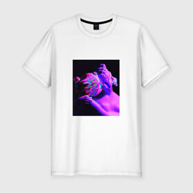 Мужская футболка хлопок Slim с принтом NEON ART 11-99-01 в Тюмени, 92% хлопок, 8% лайкра | приталенный силуэт, круглый вырез ворота, длина до линии бедра, короткий рукав | art | neon aesthetic | neon art | vaporwave art | цифровые файлы