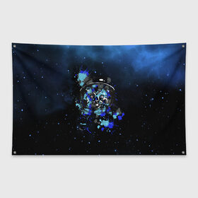Флаг-баннер с принтом Космический кот в Тюмени, 100% полиэстер | размер 67 х 109 см, плотность ткани — 95 г/м2; по краям флага есть четыре люверса для крепления | space | stars | вселенная | звезды | космос