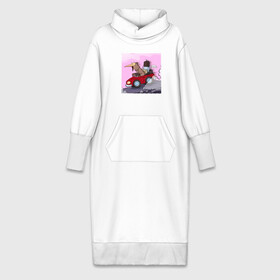 Платье удлиненное хлопок с принтом Кукушечка (поехала) в Тюмени,  |  | 2020 | birdborn | арт | иллюстратор | ирония | кукушечка | кукушка | машина | юмор