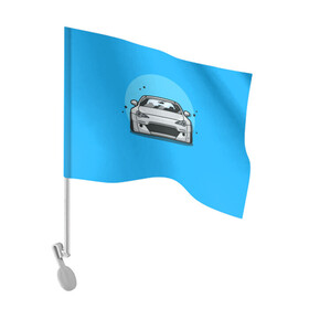 Флаг для автомобиля с принтом GT86 в Тюмени, 100% полиэстер | Размер: 30*21 см | дрифт | ждм | пандем | рокетбанни | стенс | хачироку
