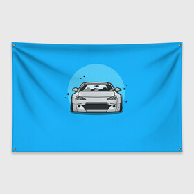 Флаг-баннер с принтом GT86 в Тюмени, 100% полиэстер | размер 67 х 109 см, плотность ткани — 95 г/м2; по краям флага есть четыре люверса для крепления | дрифт | ждм | пандем | рокетбанни | стенс | хачироку