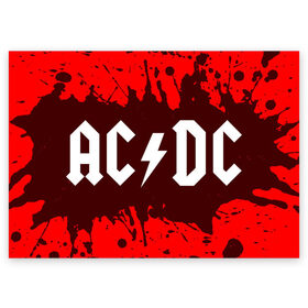 Поздравительная открытка с принтом AC DС в Тюмени, 100% бумага | плотность бумаги 280 г/м2, матовая, на обратной стороне линовка и место для марки
 | Тематика изображения на принте: ac dc | acdc | back to black | highway to hell | logo | music | rock | айси | айсидиси | диси | лого | логотип | молния | музыка | рок | символ | символика | символы | эйси | эйсидиси