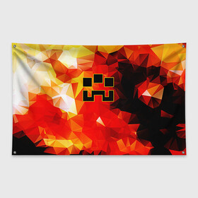 Флаг-баннер с принтом Minecraft Dungeons в Тюмени, 100% полиэстер | размер 67 х 109 см, плотность ткани — 95 г/м2; по краям флага есть четыре люверса для крепления | blox | creeper | dungeons | geometry | logo games | orange | pixel | red | steve | алекс | геометрия | детям | крипер | куб | логотипы игр | майнкрафт | мальчикам | мобы | огненный | огонь | пигги | пиксель | пиксельный | подземелья