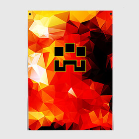 Постер с принтом Minecraft Dungeons в Тюмени, 100% бумага
 | бумага, плотность 150 мг. Матовая, но за счет высокого коэффициента гладкости имеет небольшой блеск и дает на свету блики, но в отличии от глянцевой бумаги не покрыта лаком | blox | creeper | dungeons | geometry | logo games | orange | pixel | red | steve | алекс | геометрия | детям | крипер | куб | логотипы игр | майнкрафт | мальчикам | мобы | огненный | огонь | пигги | пиксель | пиксельный | подземелья