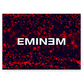 Поздравительная открытка с принтом EMINEM / ЭМИНЕМ в Тюмени, 100% бумага | плотность бумаги 280 г/м2, матовая, на обратной стороне линовка и место для марки
 | eminem | logo | music | oldschool | rap | raper | еминем | лого | логотип | логотипы | музыка | музыкант | олдскул | рэп | рэпер | рэппер | символ | символы | эминем