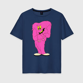 Женская футболка хлопок Oversize с принтом Госсамер в Тюмени, 100% хлопок | свободный крой, круглый ворот, спущенный рукав, длина до линии бедер
 | gossamer | looney tunes | vdzabma | госсамер | луни тюнз