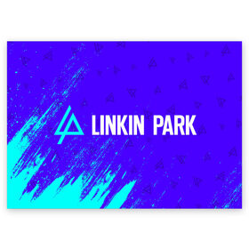 Поздравительная открытка с принтом LINKIN PARK / ЛИНКИН ПАРК в Тюмени, 100% бумага | плотность бумаги 280 г/м2, матовая, на обратной стороне линовка и место для марки
 | linkin | linkinpark | logo | lp | music | park | rock | линкин | линкинпарк | лого | логотип | логотипы | лп | музыка | парк | рок | символ