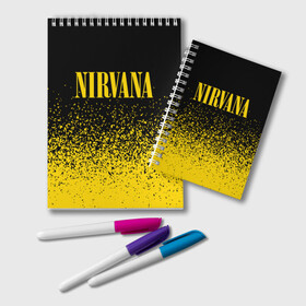 Блокнот с принтом NIRVANA НИРВАНА в Тюмени, 100% бумага | 48 листов, плотность листов — 60 г/м2, плотность картонной обложки — 250 г/м2. Листы скреплены удобной пружинной спиралью. Цвет линий — светло-серый
 | band | cobain | face | kurt | logo | music | nirvana | rock | rocknroll | группа | кобейн | курт | лого | логотип | музыка | музыкальная | нирвана | рожица | рок | рокнролл | символ