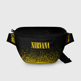 Поясная сумка 3D с принтом NIRVANA / НИРВАНА в Тюмени, 100% полиэстер | плотная ткань, ремень с регулируемой длиной, внутри несколько карманов для мелочей, основное отделение и карман с обратной стороны сумки застегиваются на молнию | band | cobain | face | kurt | logo | music | nirvana | rock | rocknroll | группа | кобейн | курт | лого | логотип | музыка | музыкальная | нирвана | рожица | рок | рокнролл | символ