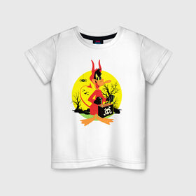 Детская футболка хлопок с принтом Даффи Хэллоуин в Тюмени, 100% хлопок | круглый вырез горловины, полуприлегающий силуэт, длина до линии бедер | daffy duck | looney tunes | vdzabma | даффи дак | луни тюнз