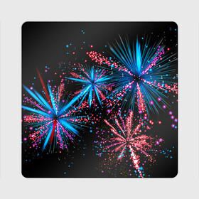 Магнит виниловый Квадрат с принтом Праздничный фейерверк в Тюмени, полимерный материал с магнитным слоем | размер 9*9 см, закругленные углы | Тематика изображения на принте: happy | new year | блестящие | взрыв | день рождения | звезды | искры | лучи | неоновые | новогодние | новый год | ночные | ночь | огни | подарок | праздник | радость | рождество | салют | свадьба | свет