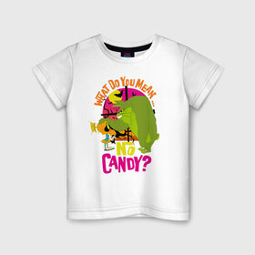 Детская футболка хлопок с принтом What Do You Mean... No Candy? в Тюмени, 100% хлопок | круглый вырез горловины, полуприлегающий силуэт, длина до линии бедер | bugs bunny | looney tunes | marvin the martian | vdzabma | багз банни | луни тюнз | марсианин марвин