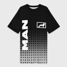 Платье-футболка 3D с принтом MAN в Тюмени,  |  | man | man logo | man значок | man лого | man логотип | водитель | грузовик | грузовой | дальнобойщик | ман | ман значок | ман лого | ман логотип | фура | шофер