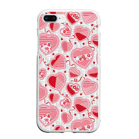 Чехол для iPhone 7Plus/8 Plus матовый с принтом Розовые валентинки в Тюмени, Силикон | Область печати: задняя сторона чехла, без боковых панелей | арт | влюблённые | день влюблённых | день святого валентина | красный | рисунок | розовый | сердечко | сердца | сердце | середчки